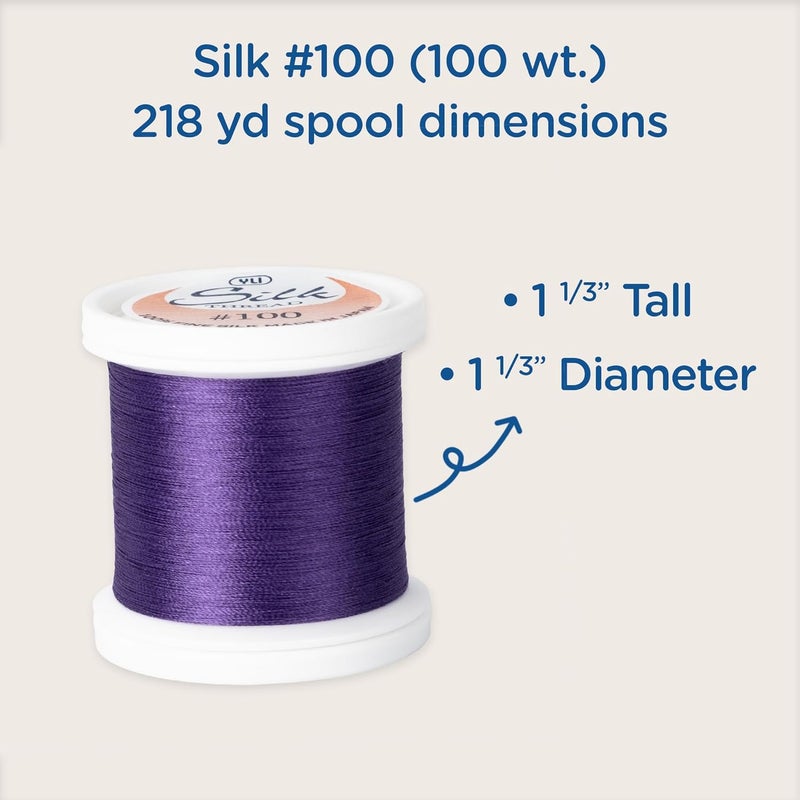 YLI Threads Silk Thread – 100 wt Fine Japanese Silk for Appliqué, EPP, and Quilting - Taupe Brown - Image 2